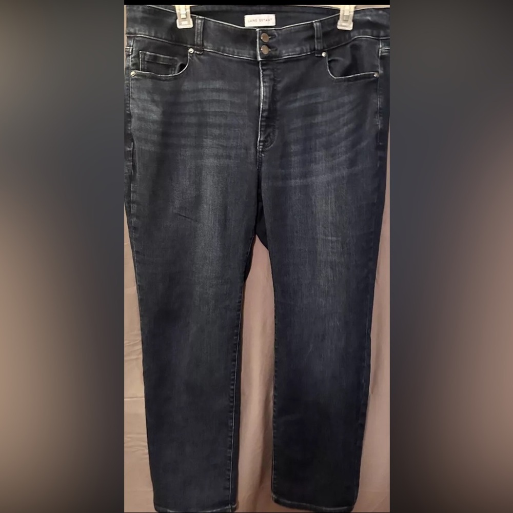 Lane Bryant Plus Sz 20 High Rise Girlfriend Straight Leg Denim Blue Jeans Flex